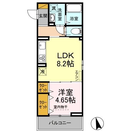 KT 5th・201号室の間取り