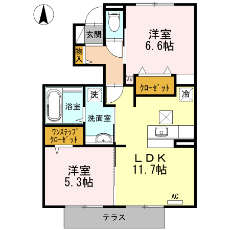 パルトネール伊都Ⅲ B棟の間取り