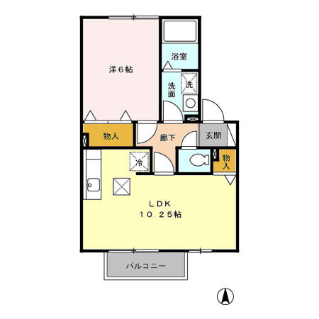 リビングタウン小鹿 Dの間取り