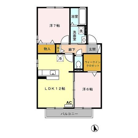 ローズコート 和田 Bの間取り