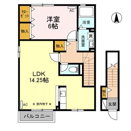 アロンディール Aの間取り