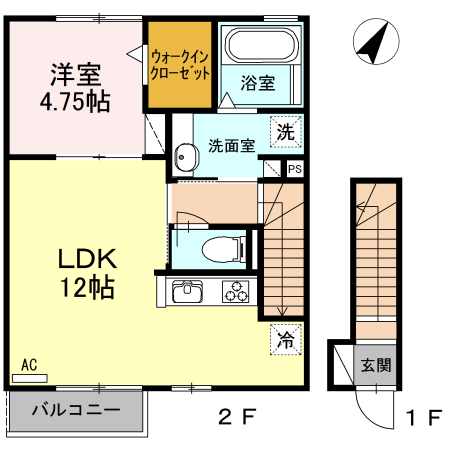 中島の完工年月(2017年1月)築の賃貸アパートの間取り