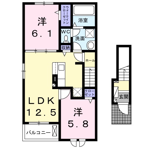 クレストール新城Dの間取り