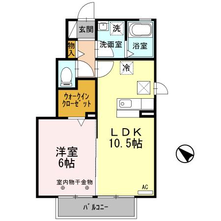 高松の完工年月（2012年6月）築の賃貸アパートの間取り