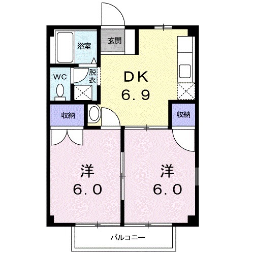 ビューハイツ東長根Ａの間取り
