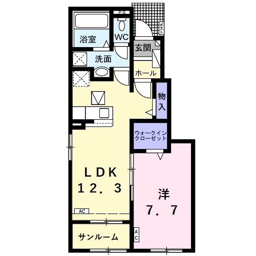 静（しずか）・01040号室の間取り