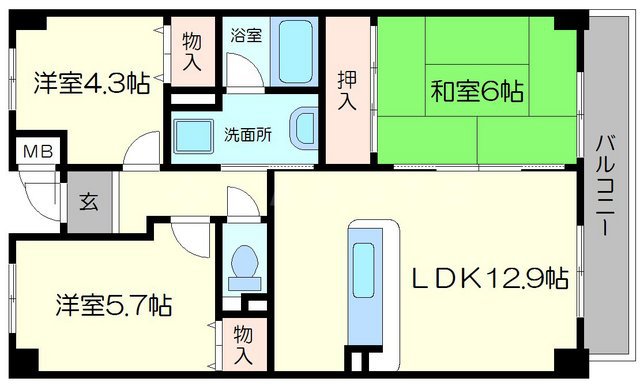 メゾンドール藤が丘の間取り