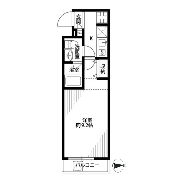 プレール・ドゥーク住吉Ⅲ・308号室の間取り