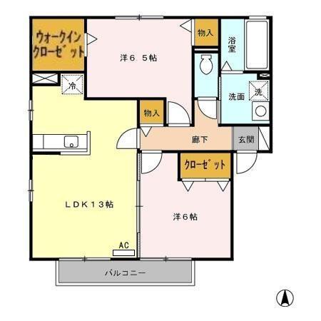 レジデンス神ノ倉Cの間取り