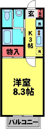 高柳新田の完工年月(2008年3月)築の賃貸アパートの間取り