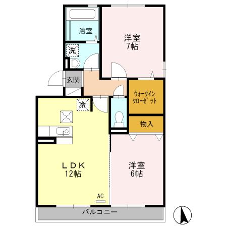 セジュール B棟の間取り