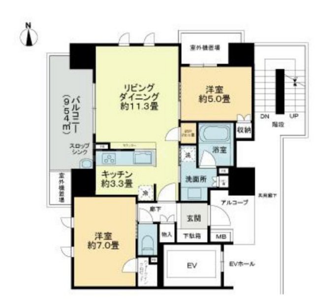 プラウド大阪同心の間取り