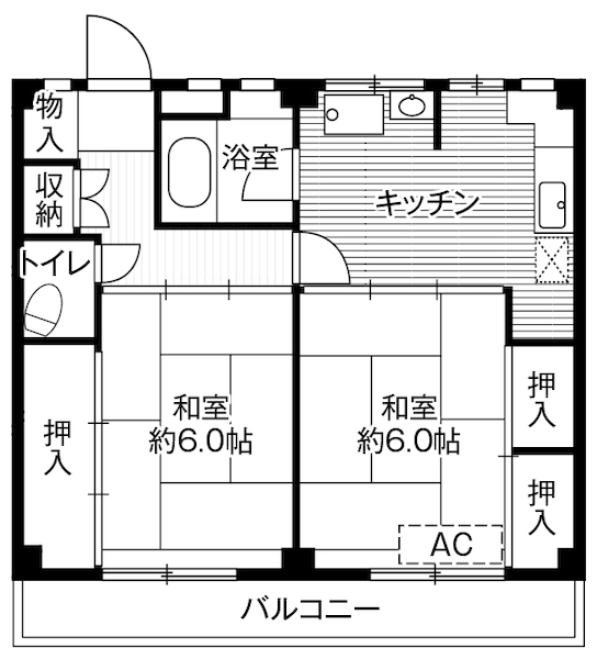 ビレッジハウス根岸２号棟の間取り