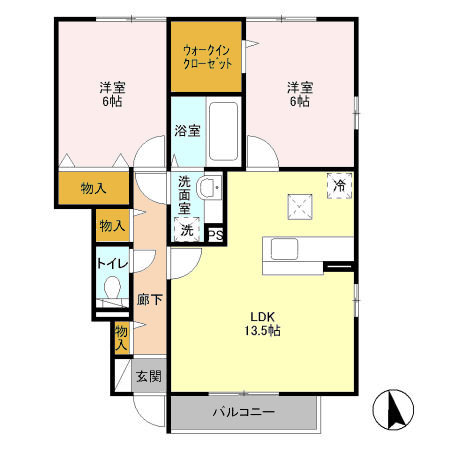 ポンテ アーク Aの間取り