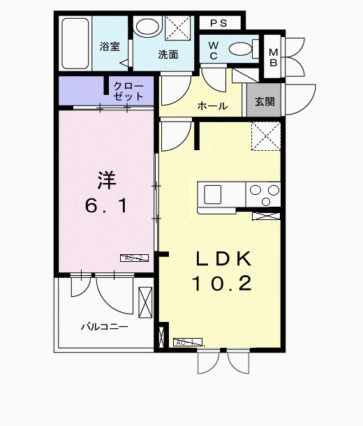ブランドール久米田Ⅴの間取り