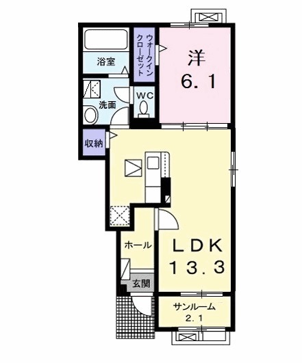 ヴェルビュBの間取り