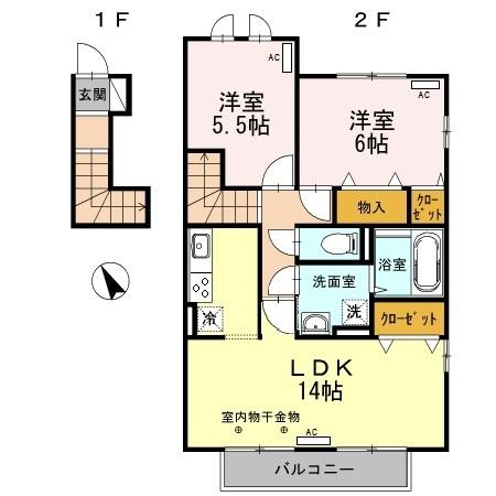 イースト　コテージの間取り