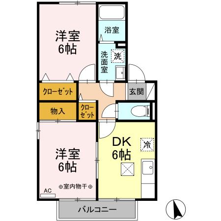 フラワーレジデンスJUN Cの間取り