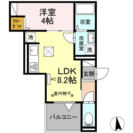 仮称)D-room小倉2丁目の間取り