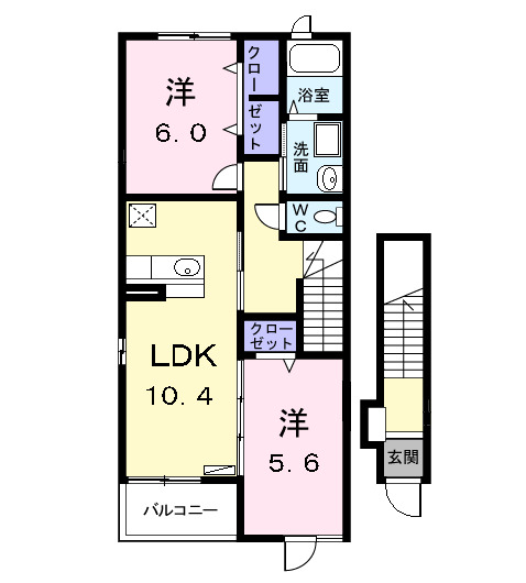 フルリール百船 Aの間取り