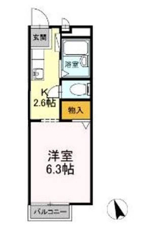 小鹿の完工年月(1997年2月)築の賃貸アパートの間取り
