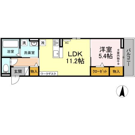 サンベルテ竹越の間取り