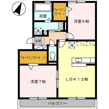 ロイヤルガーデン染地台Ｂの間取り