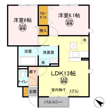 パークシティ土合 Aの間取り