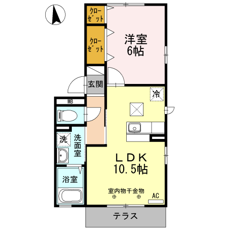 M HouseⅡ・101号室の間取り