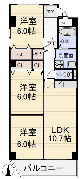 エクセル旭の間取り