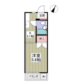 むさしのハイツ・110号室の間取り