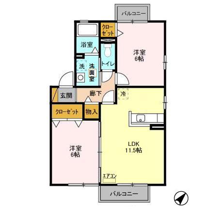 サニーフィールド A・Bの間取り