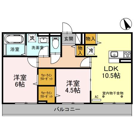 (仮)D-room蒲生南町IIの間取り