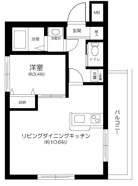 ヴィエント大森本町・402号室の間取り