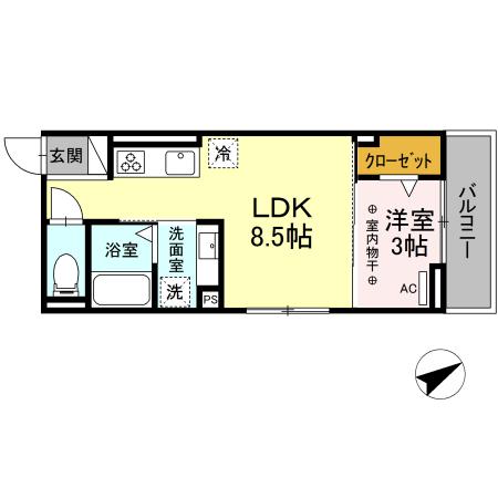 D-ROOMエムツーの間取り