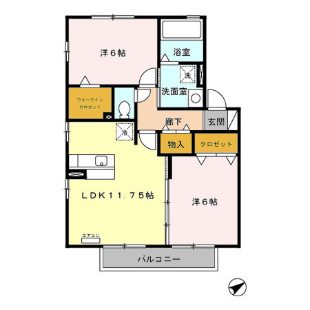 リビングタウン那須塩原　Ｄの間取り