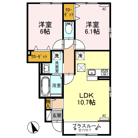 ルビー Bの間取り