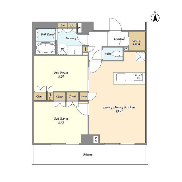ディームス横濱神之木台の間取り