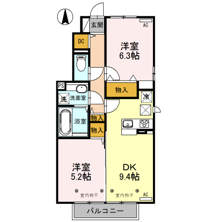プラウド ヴィラ Bの間取り