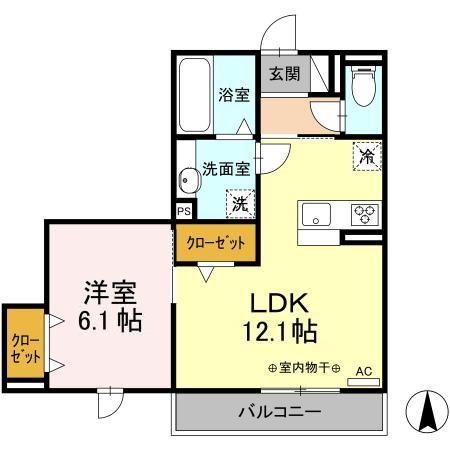 D-ROOM六条福寿町の間取り