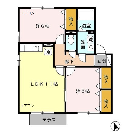 ＭＪフォレスト　Ａ・102号室の間取り