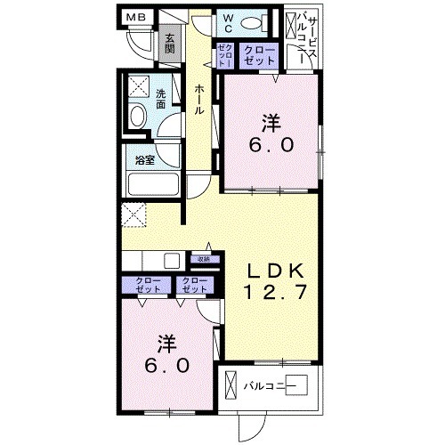 コンフォール山内 FKの間取り