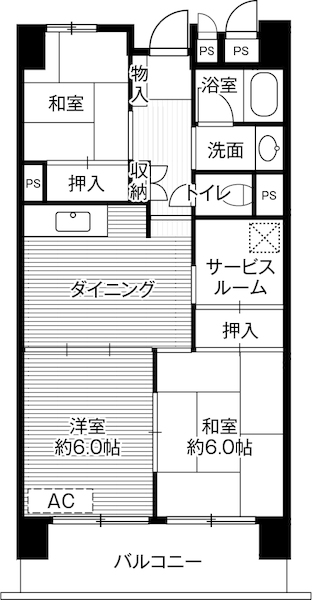 ビレッジハウス成田吾妻タワー1号棟の間取り