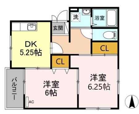 グリーンヴィレッジ Bの間取り