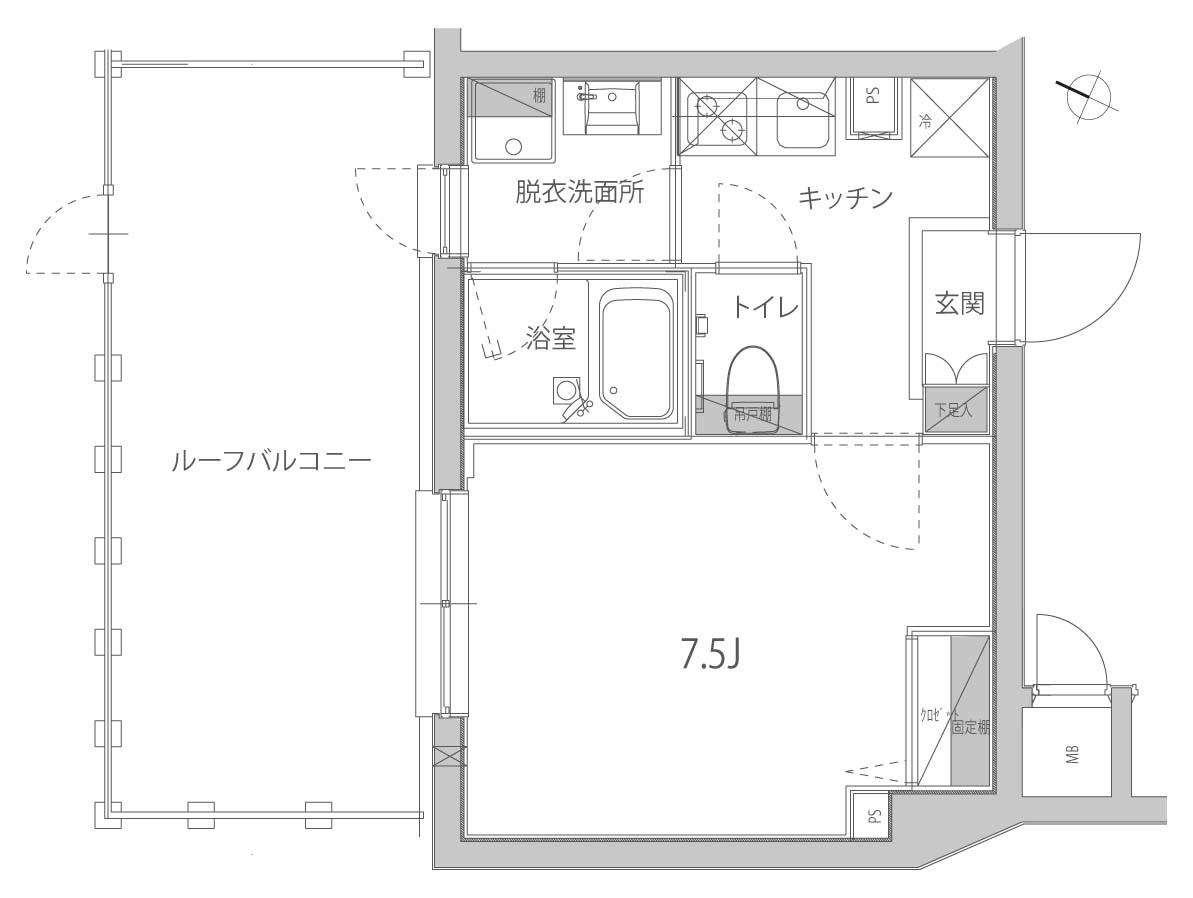 ハーモニーレジデンス品川高輪・401号室の間取り