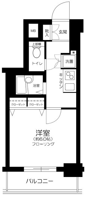 プレール・ドゥーク文京本駒込・602号室の間取り