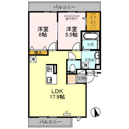 カーサ ルミノサ ウーノの間取り