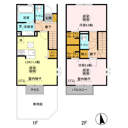 レガート知手 Aの間取り
