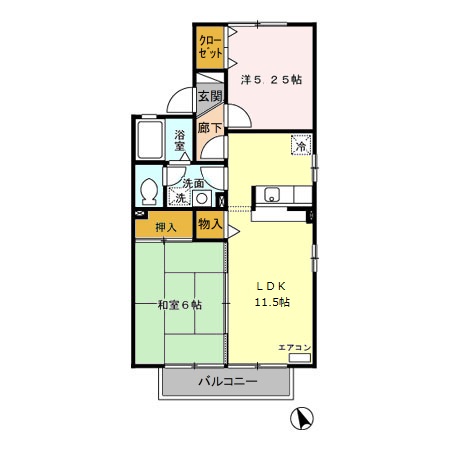 スウィートグラス Bの間取り