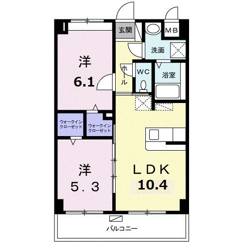 かりゆし プランドールⅡの間取り